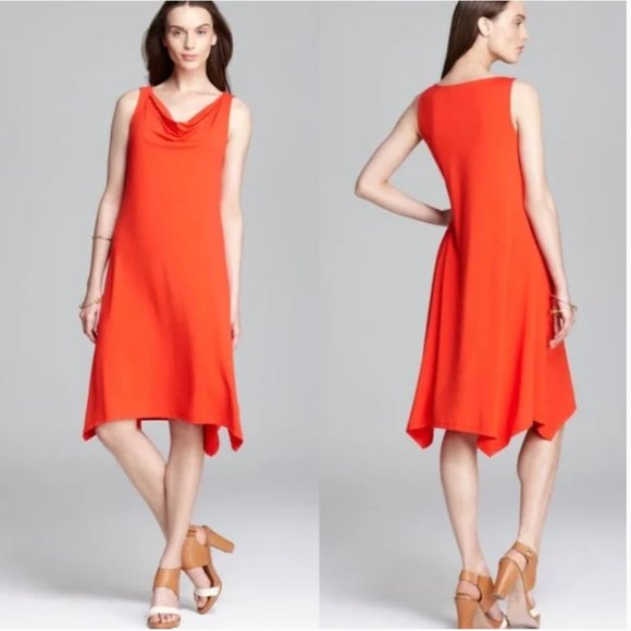 Eileen Fisher Dresses & Skirts - Eileen Fisher Cowl Neck K/L Dress Firefly Orange | Small